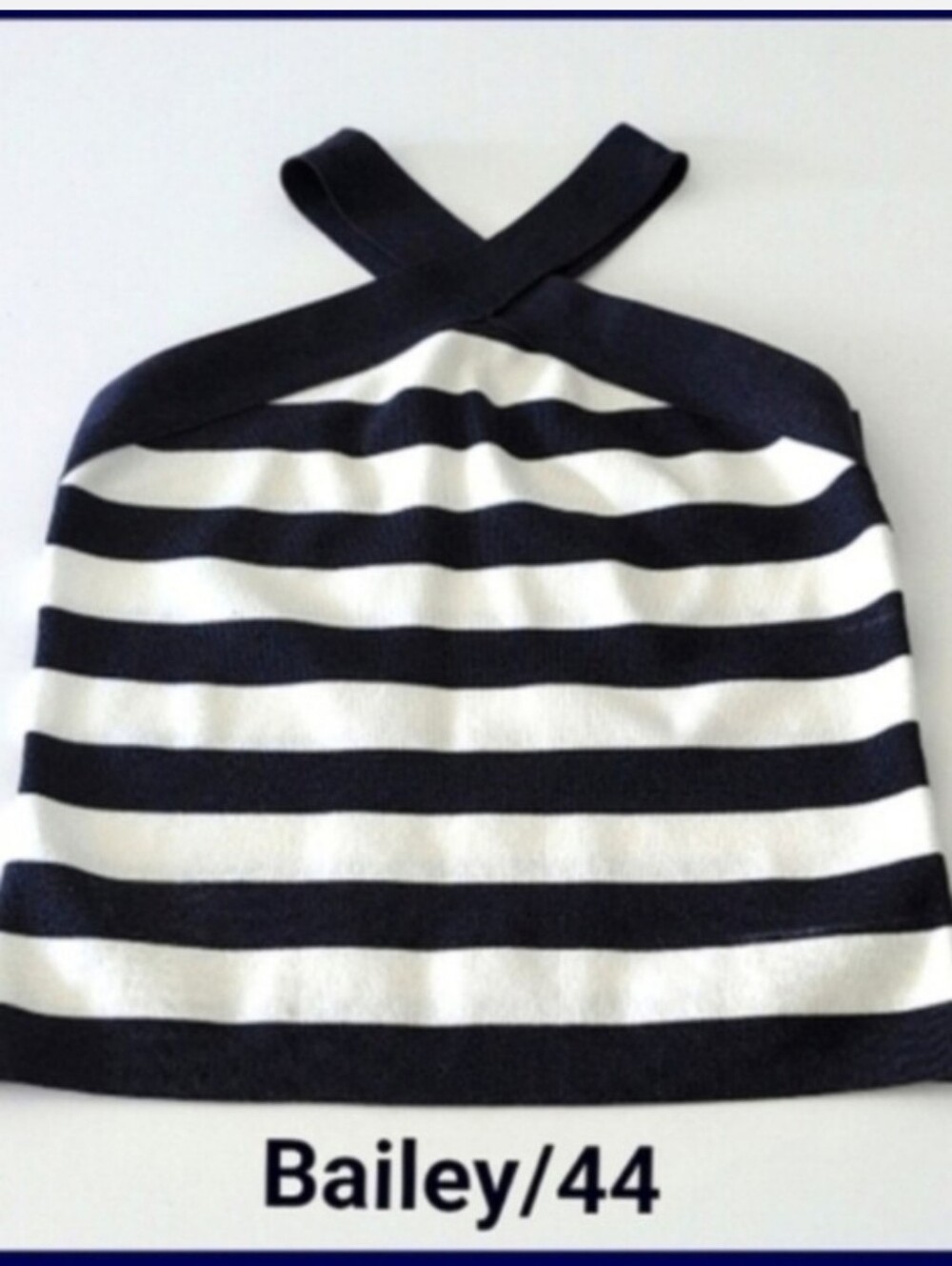 Bailey 44 Navy and White Striped Halter Top Medium Coastal